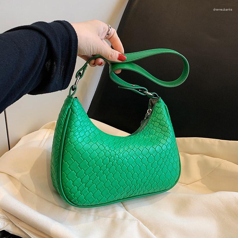

Evening Bags Vintage Woven Hobos Shoulder Crossbody For Women Handbags And Purses 2023 Designer Messenger Bag High Quality, Pink