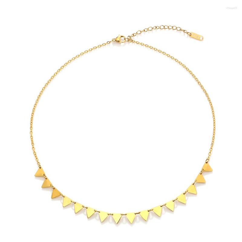 

Chains Stainless Steel Triangle Chain Minimalism Necklace Hip Hop Fashion Splicing Minimalist Trend Jewelry Gift For Lady Him