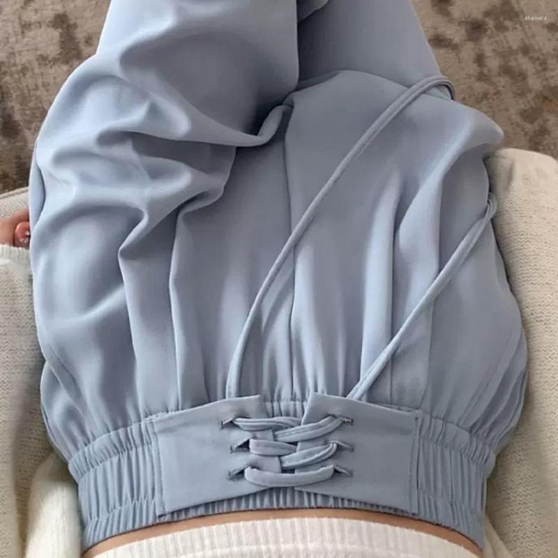 

Women' Pants 2023 Blue Suits Women' Design Sense High Waist Ice Silk Straight Wide Leg Ladies Spring Summer Pantalones De Mujer, Black