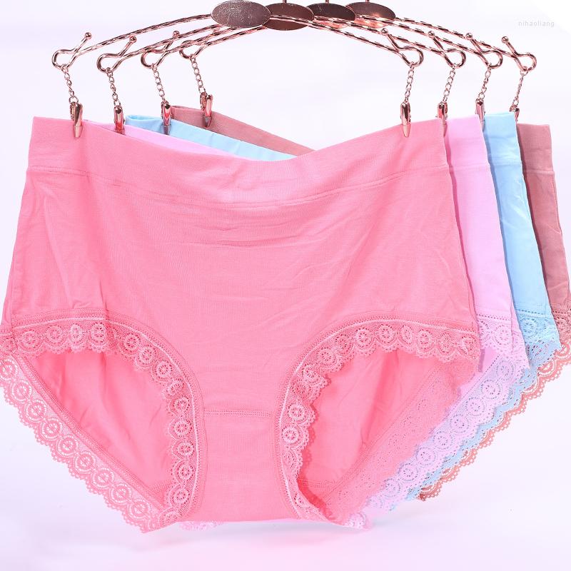 

Women's Panties 4Pcs/lot Ropa Interior Femenina Plus Size 5XL Pantie Lace Sexy Lingeries Underwears Women Briefs Modal Soft Women's, Random color