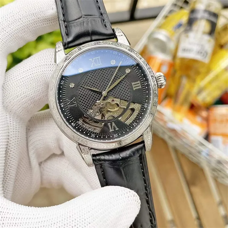 

U1 Top-grade AAA 42mm Men's Sport Watches Mechanical Leather Wrist Hollowed out Designer Stainless Steel Wristwatch PH081101
