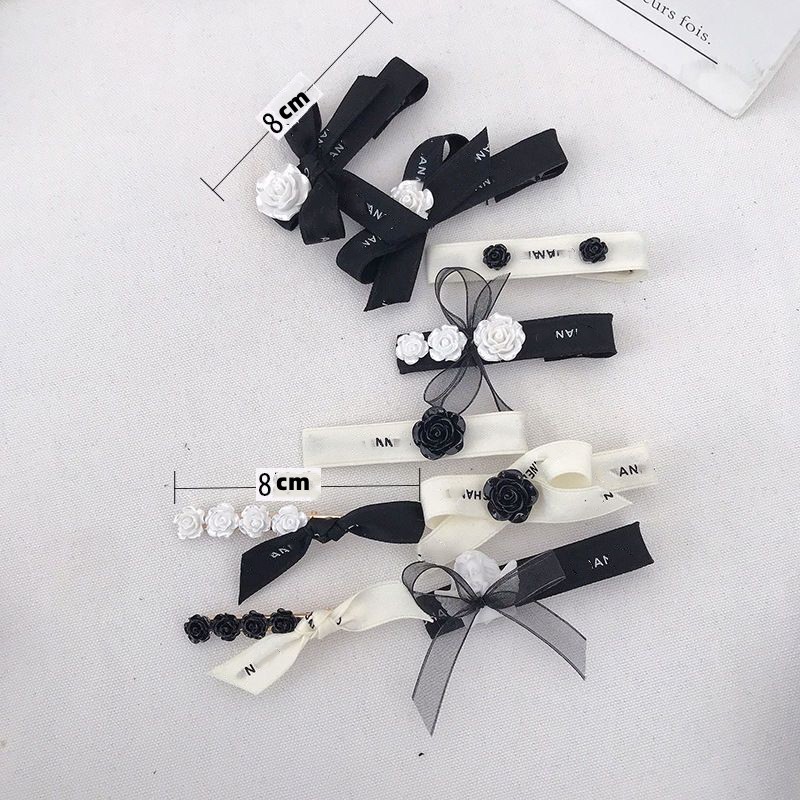 

INS Ribbon Bow hair clips luxury girls stereo flowers lace BB hairpins women letter printed Bows accessories lady style children barrettes S0133