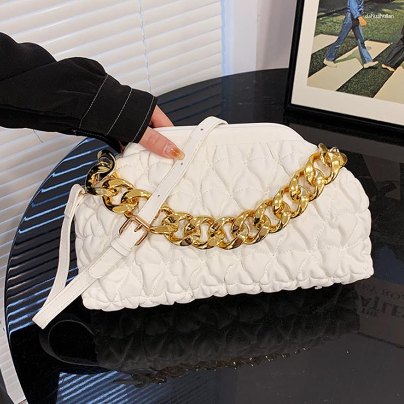

Evening Bags Brand Pleated Women Bag Luxury Chain Armpit For Shoulder Fashion Purses And Handbags Designer Crossbody, Black