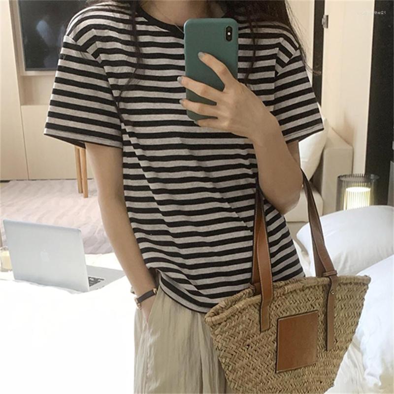 

Women' T Shirts Alien Kitty Stripes Tees Women Summer -XL Short Sleeve Fashion Slim Chic All Match 2023 Daily High Street Loose T-Shirts, Photo color