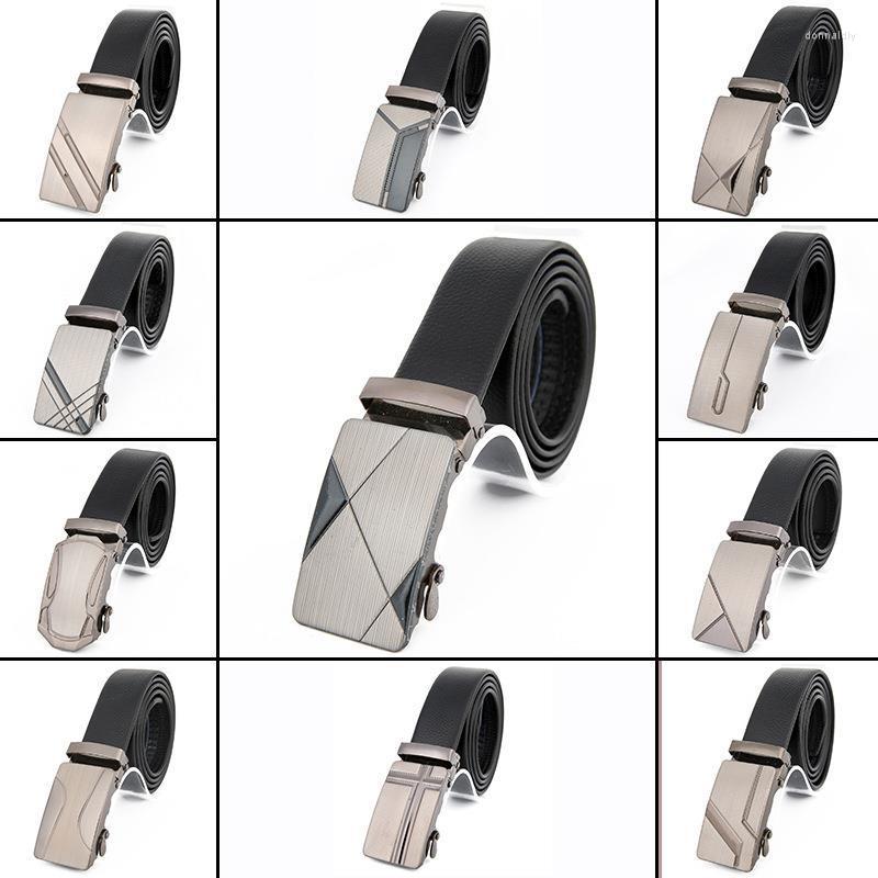

Belts For Men Automatic Male Work Business Casual Luxury Metal Pu Leather Designer