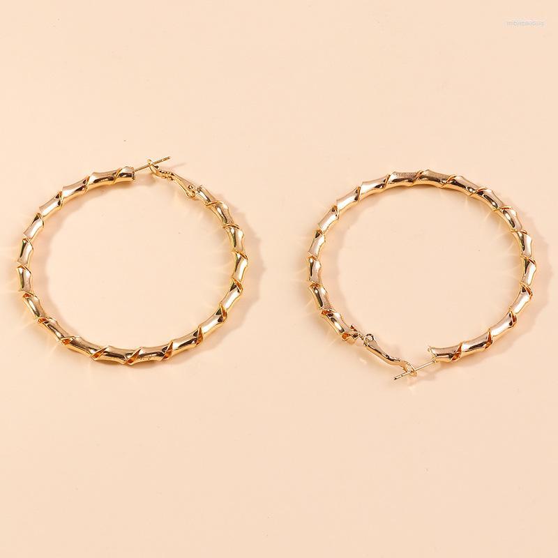 

Hoop Earrings Fashion Gold Color Exaggerated Personality Geometric Twist Huggies Trendy Street Style Jewelry