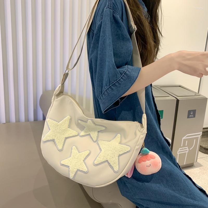 

Evening Bags 2023 Cute Five-pointed Star Messenger Bag Tote Leisure Backpack Large Capacity Crossbody Schoolbag Women's, Black