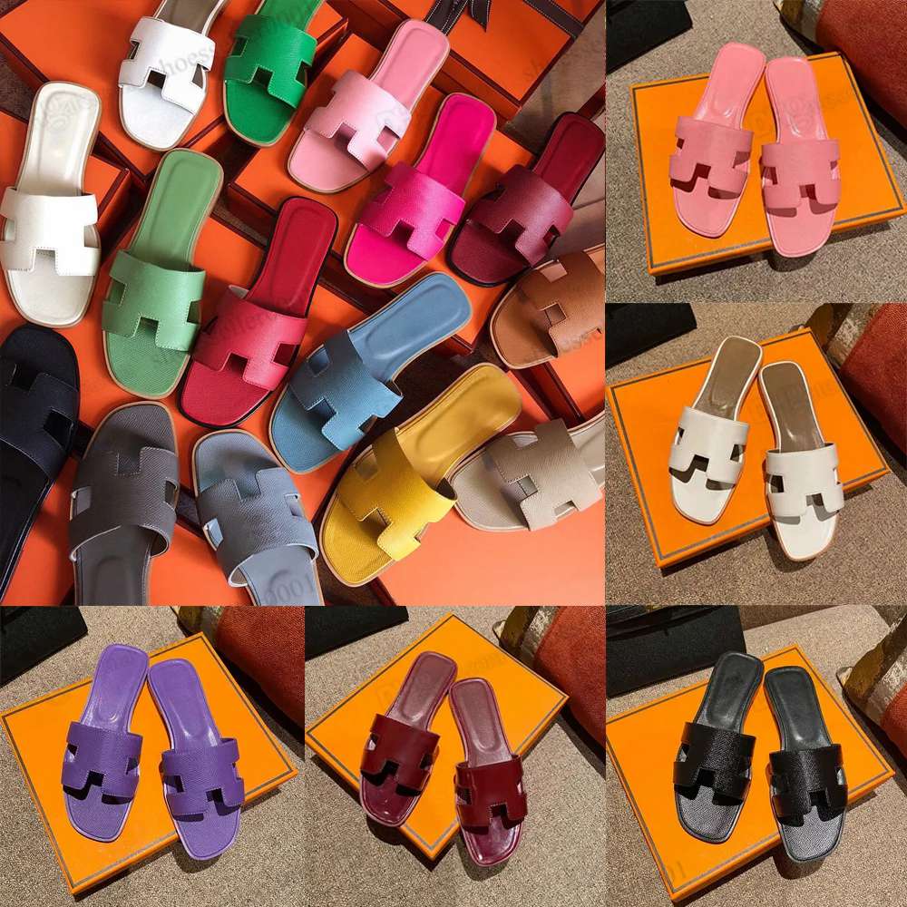 

Classic designer oran sandals for womens slides leather flat flip flops sandal luxury sandalias fashion ladies summer beach slippers 35-42 with box, 28