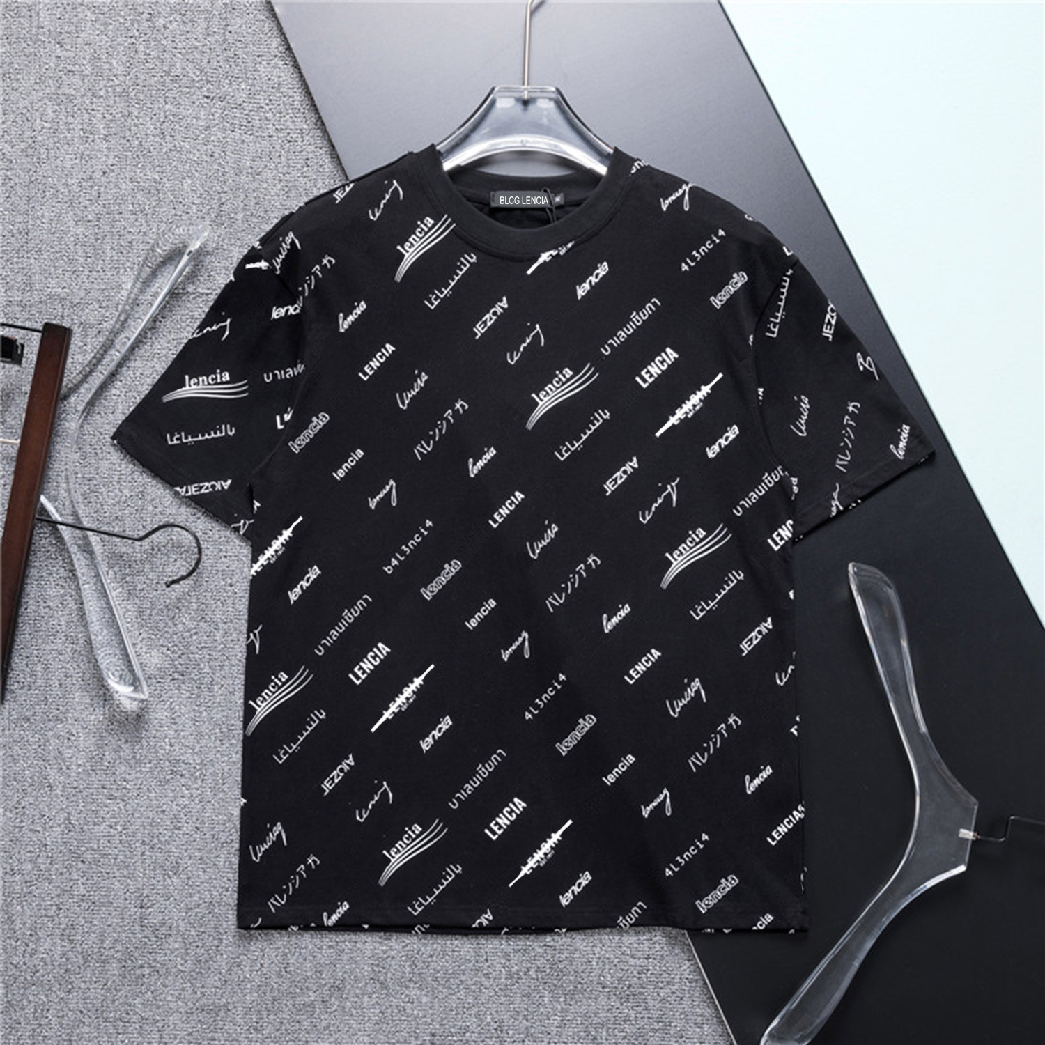 

BLCG LENCIA 2023 Summer New 100% Cotton Fabric T-shirt Men High Quality Print Color Mens Designer T shirt Paris fashion Tshirts Tops 22439, White