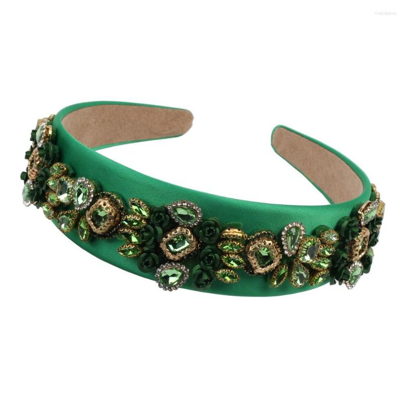 

Hair Clips Glass Crystal Rhinestone Headbands For Women Jeweled Metal Flower Elegant Baroque Hairbands Headwear Party Accessories