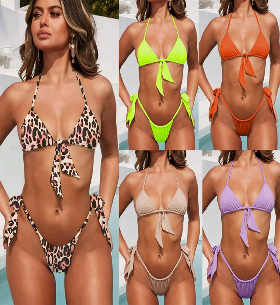 

Triangle Bag Simple Solid Color Split Swimsuit Bikini luxury designer swimsuit women 2019 Explosion Models Ladies Swimsuit Bik6199105