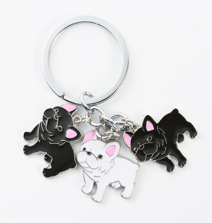 

French Bulldog Car Key Chains Cute Keyring Metal Pet Dog Pendant Bag Charm Men Women Keychain Key Ring Holder Gifts4286310