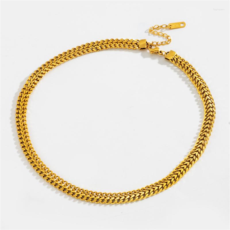 

Chains Stainless Steel Link Chain Choker Necklace For Women Punk Girls Gold Color Hip Hop Jewelry Gifts