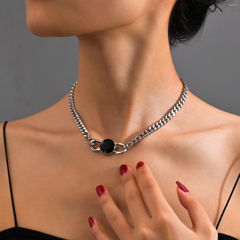 

Chains Punk Style Large Women's Neck Chain Necklace Big Choker Pendant And Steampunk Jewelry On The Grunge Collares