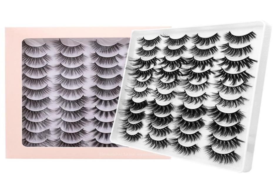 

False Eyelashes SKONHED 20 Pairs Fake Lashes Multilayer Bushy Dramatic Natural Fluffy 3D Faux Mink Eye Extension9832051