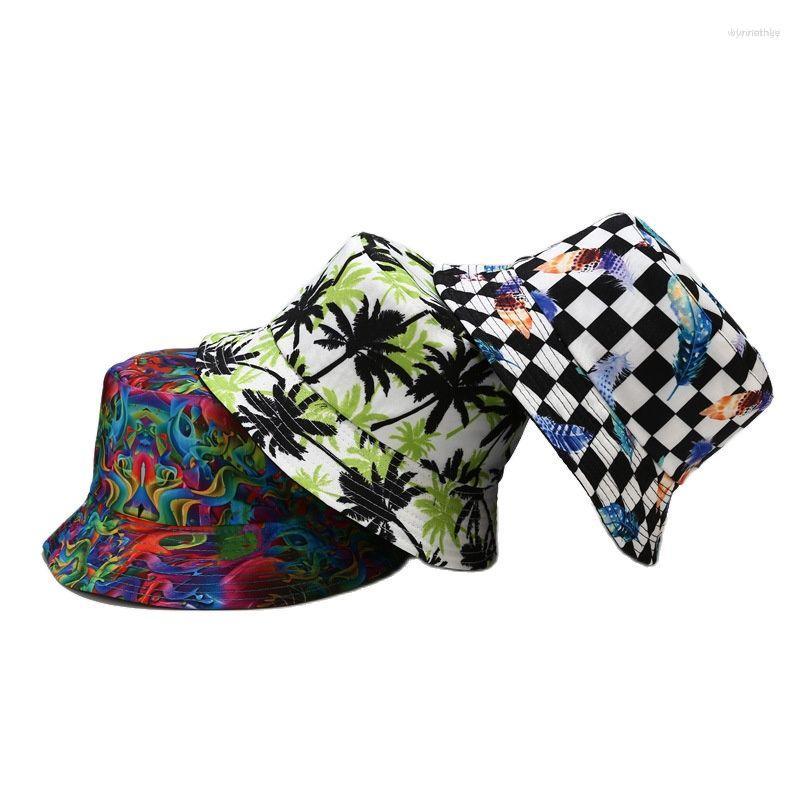 

Berets Plant Leaf Print Fisherman Hat Children Outdoor Sun Visor In Spring And Summer Bucket, Photo