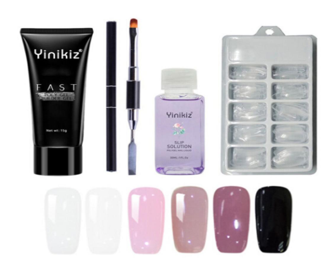 

Nail Art Set UV Acryl Builder Fast Dry Nail Art Tools Pro Nails Tools Pusher Dead Skin gel polish9489470, Beige