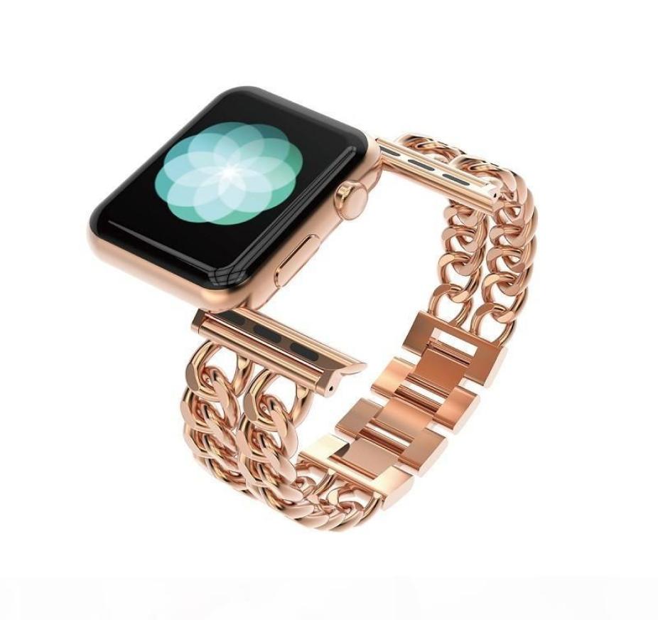 

Rose Gold Stainless Steel Bracelet Strap Fashion For Apple Watch Band 42mm Luxury Iwatch Bands Wristbands For Iwatch Series 38mm T2558509
