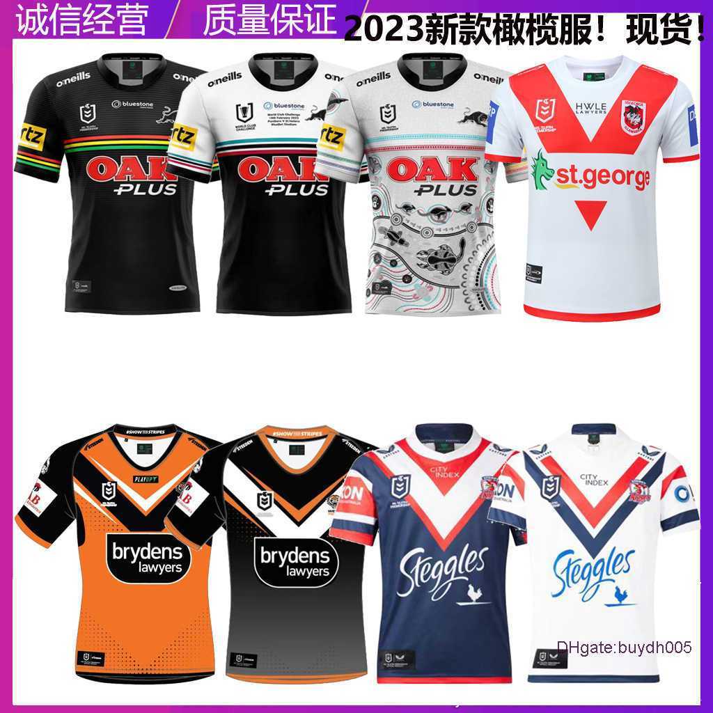 

2023 New Men's T shirts Rugby Jersey Jaguar Children's Set Tiger Rooster Saint George Short Sleeve Vest Olive Training Shirt Qfly, 2023 jaguar native edition