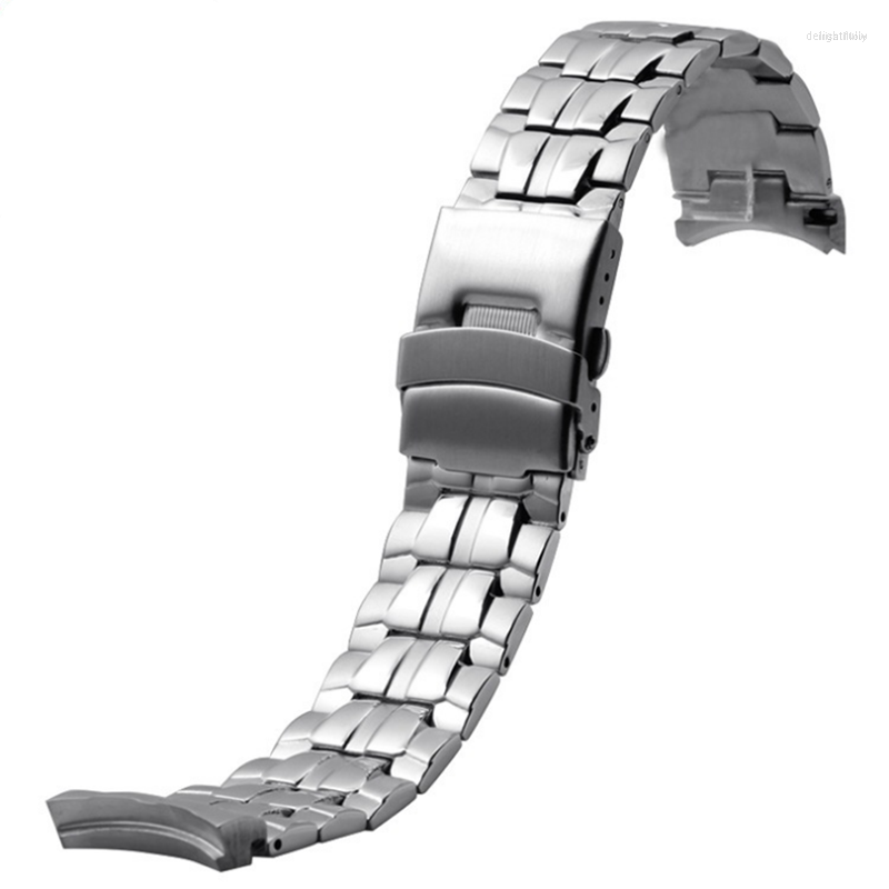 

Watch Bands Stainless Steel Watchbands For Men EF-550D Original Quartz Watches Wrist Curved End 22mm Black Sport