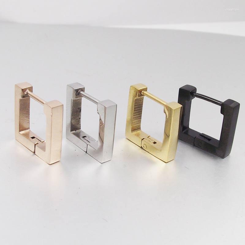 

Hoop Earrings 1 Pair Rose Gold Silver 316L Stainless Steel Geometric Square Punk Elegant Jewelry