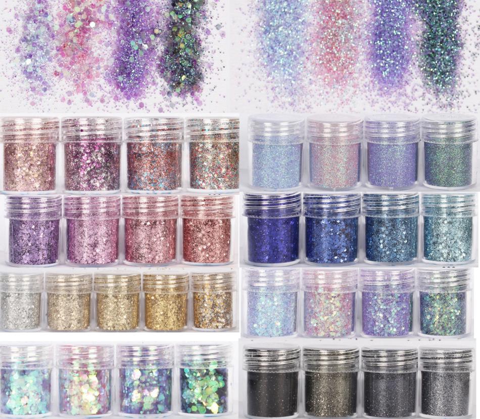 

10mljar 3D Nail Art Sequins Mixed Glitter Powders Sequin Powder For Nails Decoration Holographic Effect3066698