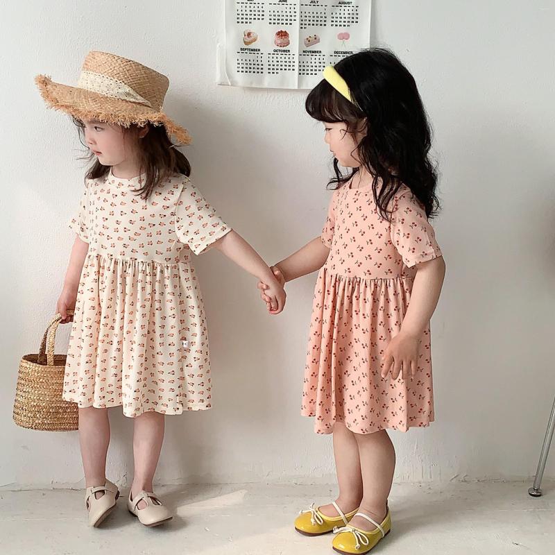 

Girl Dresses Summer Baby Dress Children's Clothes Printed Cute Kids Short Sleeve Floral Skirt Toddler Costume Casual Crew-neck, P1