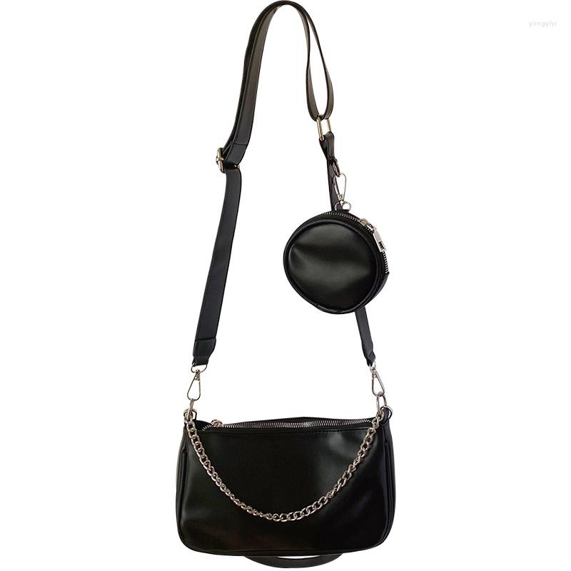 

Evening Bags Ins Super Fire Three In One Messenger Bag Diagonal Shoulder 2023 Smart Cool Chain Armpit, Black