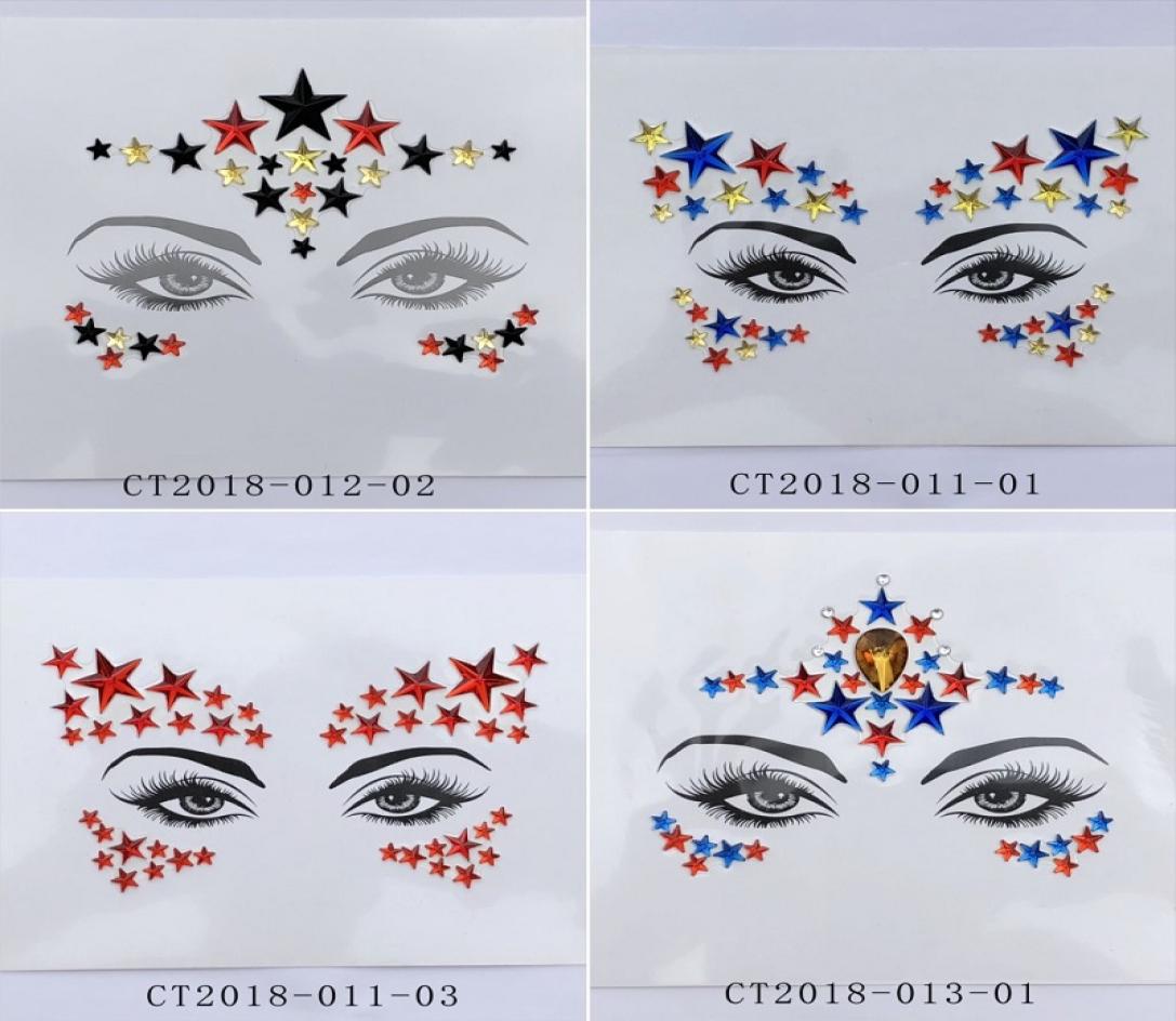 

Body Face Art Flash Forehead Gems Tattoo Stickers Women Prom Easy Use DIY Adhesive Eye Crystal Temporary Decor Jewel Paste 10cpss2356847
