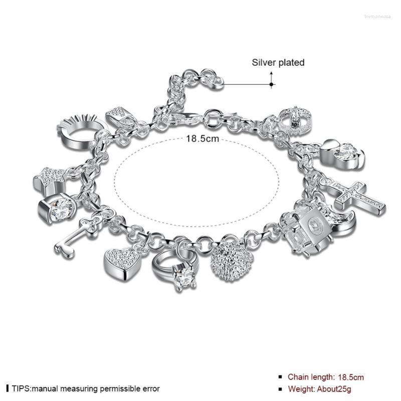 

Bangle Bracelet N925 Jewelry Silver Color Fashion Lead Shrimp Buckle 18.8CM Chain H144 Raym22