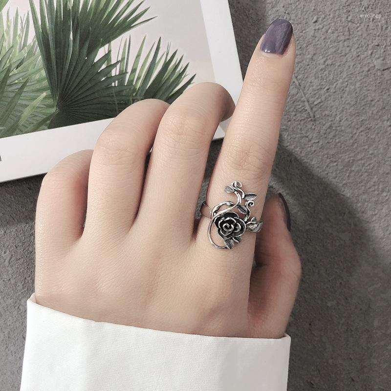 

Wedding Rings Boho Vintage Rose Flower For Women Band Men Finger 2023 Female Bohemian Jewelry Gifts