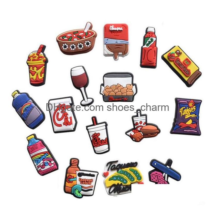 

Shoe Parts Accessories Mix Mexican Clog Charms Pvc Soft Rubber Shoecharms Buckle Fashion Cartoon Food Charm Drop Delivery Ot7Jj