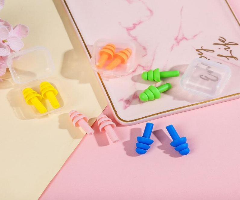 

50pairs Silicone Earplugs Swimmers Soft and Flexible Ear Plugs for travelling sleeping reduce noise Ear plug3042584