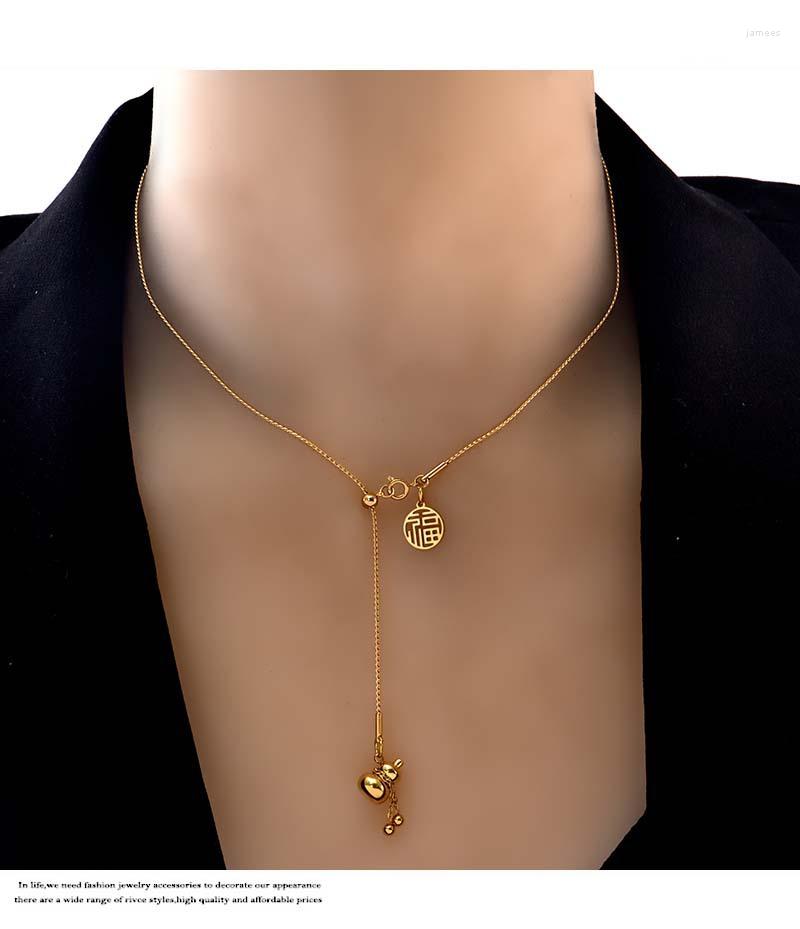 

Pendant Necklaces Titanium Stainless Steel Gold Color Round Choker Multiayer Necklace For Woman Korean Fashion Jewelry Gothic Girl's