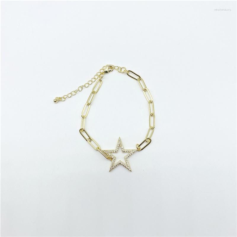 

Bangle 5pcs/lot Handmade Micro Paved CZ Charms Adjustable Chain Bracelets