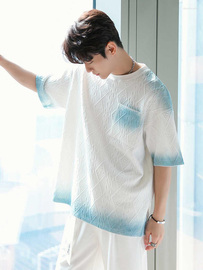 

Men' T Shirts Rt0175 Fashion Men' Tops & Tees 2023 Runway Luxury European Design Print Party Style T-Shirts Clothing, Blue