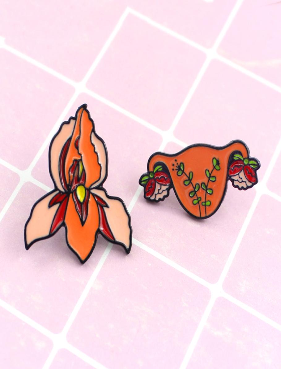 

Flower leaves orange plant green special cartoon brooch creative lapels denim coat of arms gift homemade pins enamel4325150