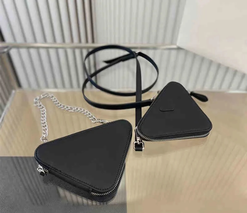 

Women's Designer Purse Banquet 2 In 1 Coin Purse Leather Triangle Chain Crossbody Bag Luxury Shoulder Bag Party Fashion Clutch Bag, Red