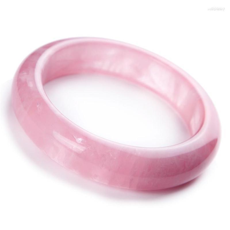 

Bangle Women Femme Charm Bracelet Pink Love Natural Rose Crystal Fashion Bangles Inner Diameter 60mm