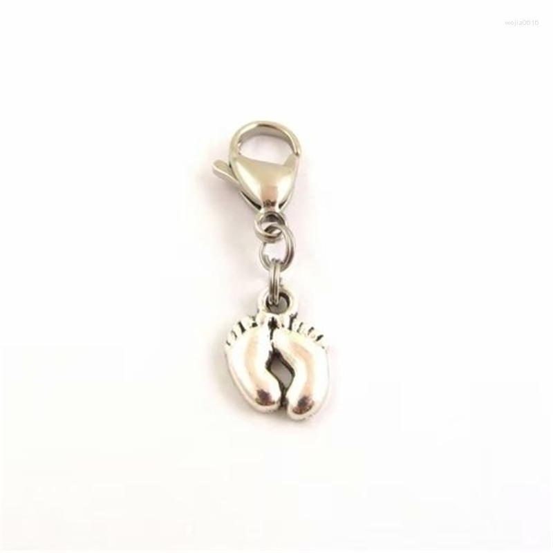 

Charms 2 Pcs Baby Feet Zipper Pull Mom Gift Bag Charm Accessory