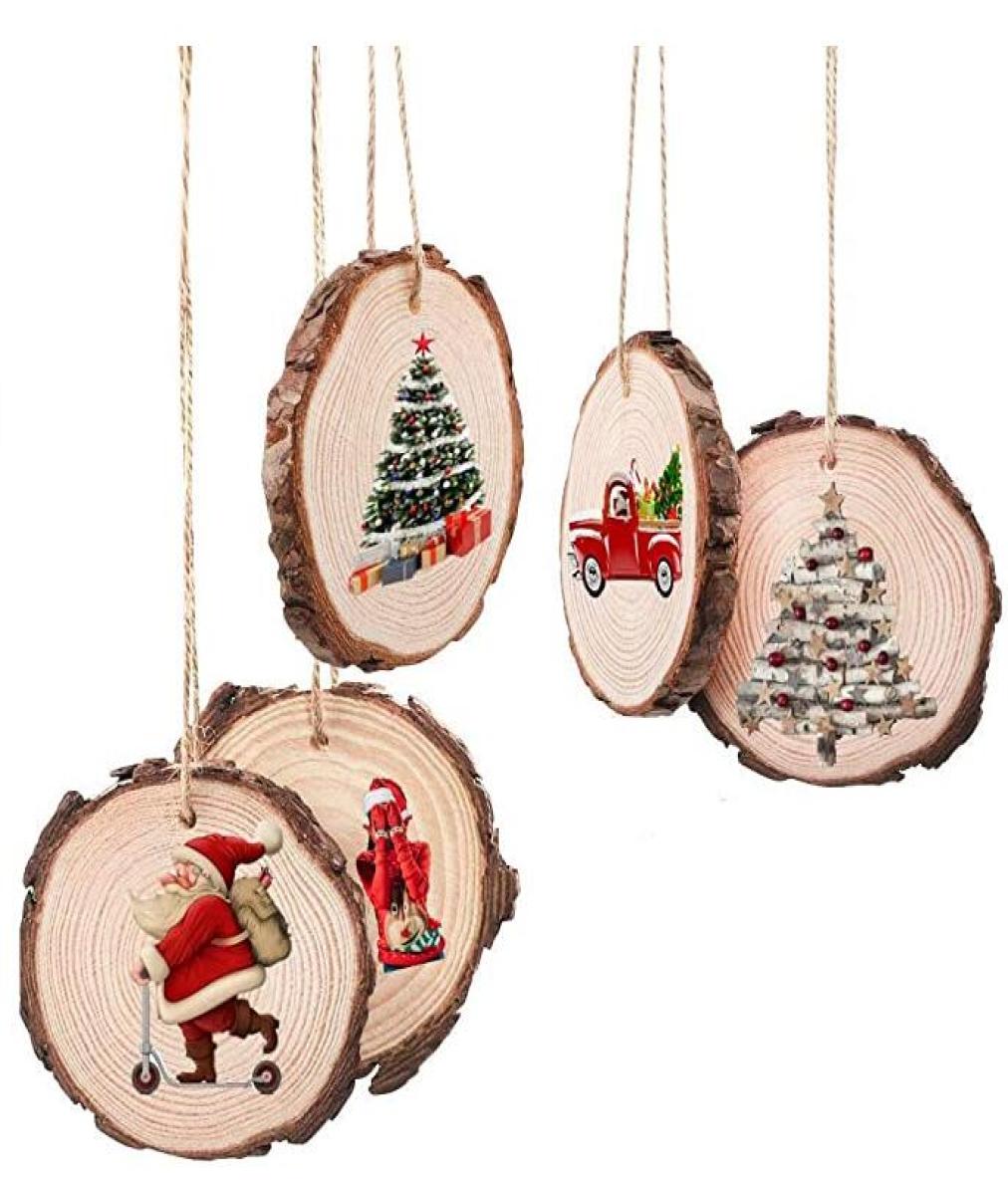 

Holibanna Unfinished Wood Circles Christmas Ornaments DIY Natural Round Wooden Shapes Craft Wood Blank Pieces lmonogram wood disc 8247055