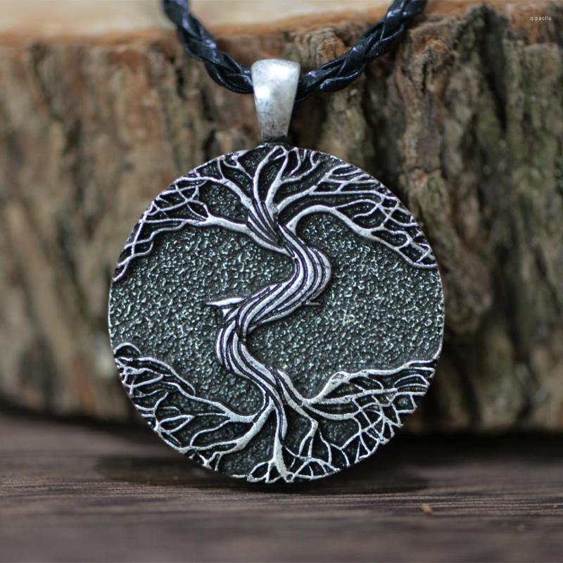 

Pendant Necklaces Langhong 1pcs Viking Necklace Tree Of Life Amulet Taliman Jewelry