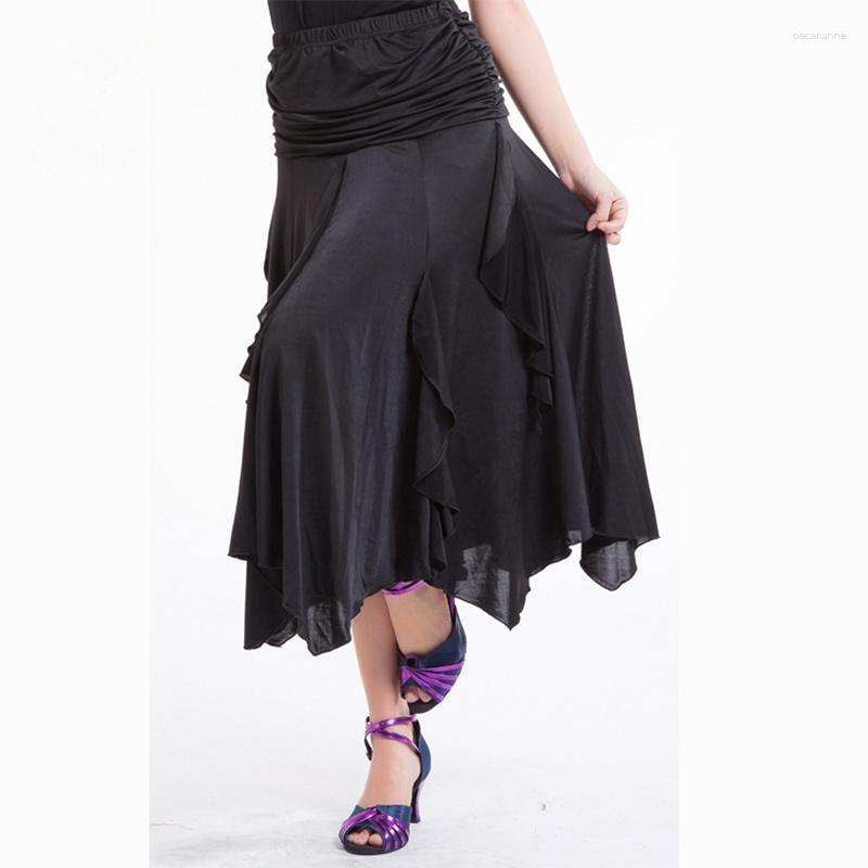

Stage Wear Women Modern Ballroom Dance Half-length Dress Square Costumes Practice Competition Dresses, Black