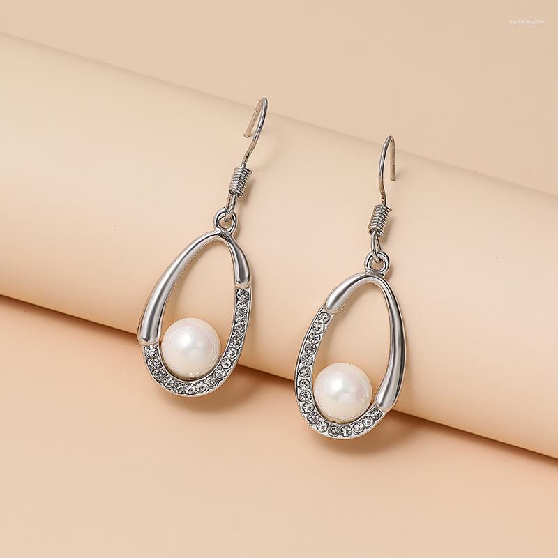 

Dangle Earrings ER-00562 In Korean Fashion Jewelery Valentine's Day Gift For Girlfriend Silver Plated Women Pearl Drop Earings 2023
