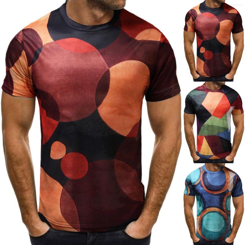 

Men's T Shirts Men's Spring Summer Casual Top Blouses O Neck Printed Short Sleeve T-shirt Tops Fashion Comfortable Shirt, Blue