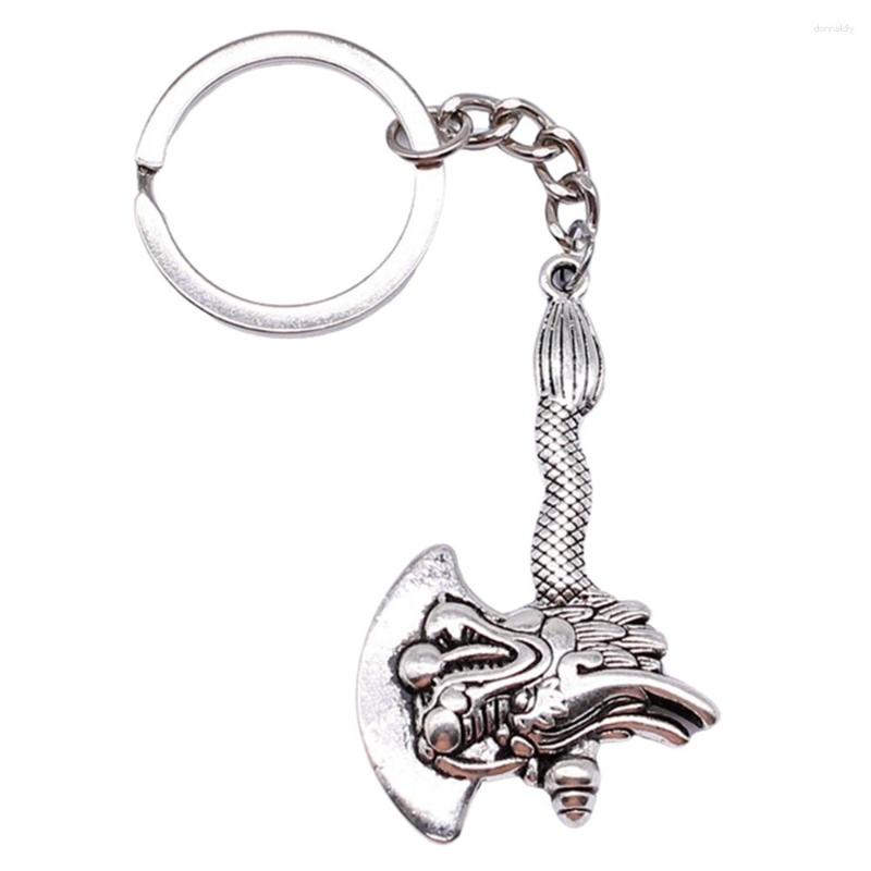 

Keychains 1 Piece Jewelry Car Key Chain Party Gift 32x53mm Viking Faucet Ax Charms Rings