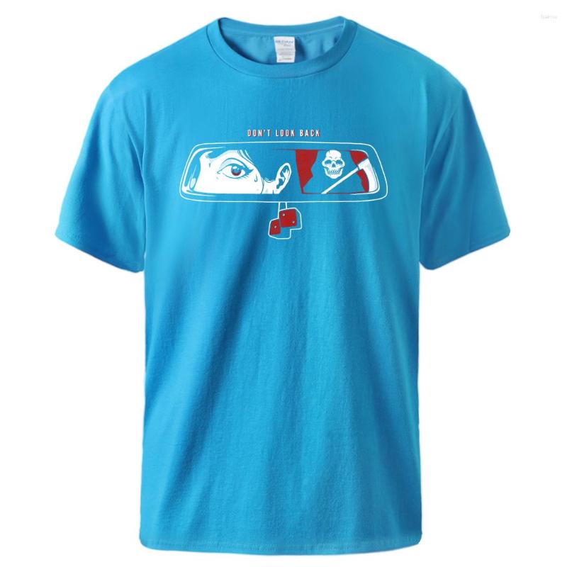 

Men' T Shirts Don'T Look Back The Ghost Is There Shirt Mens Breathable Comfortable Short Sleeved Cotton Casual Clothed Basic Creative, Blue