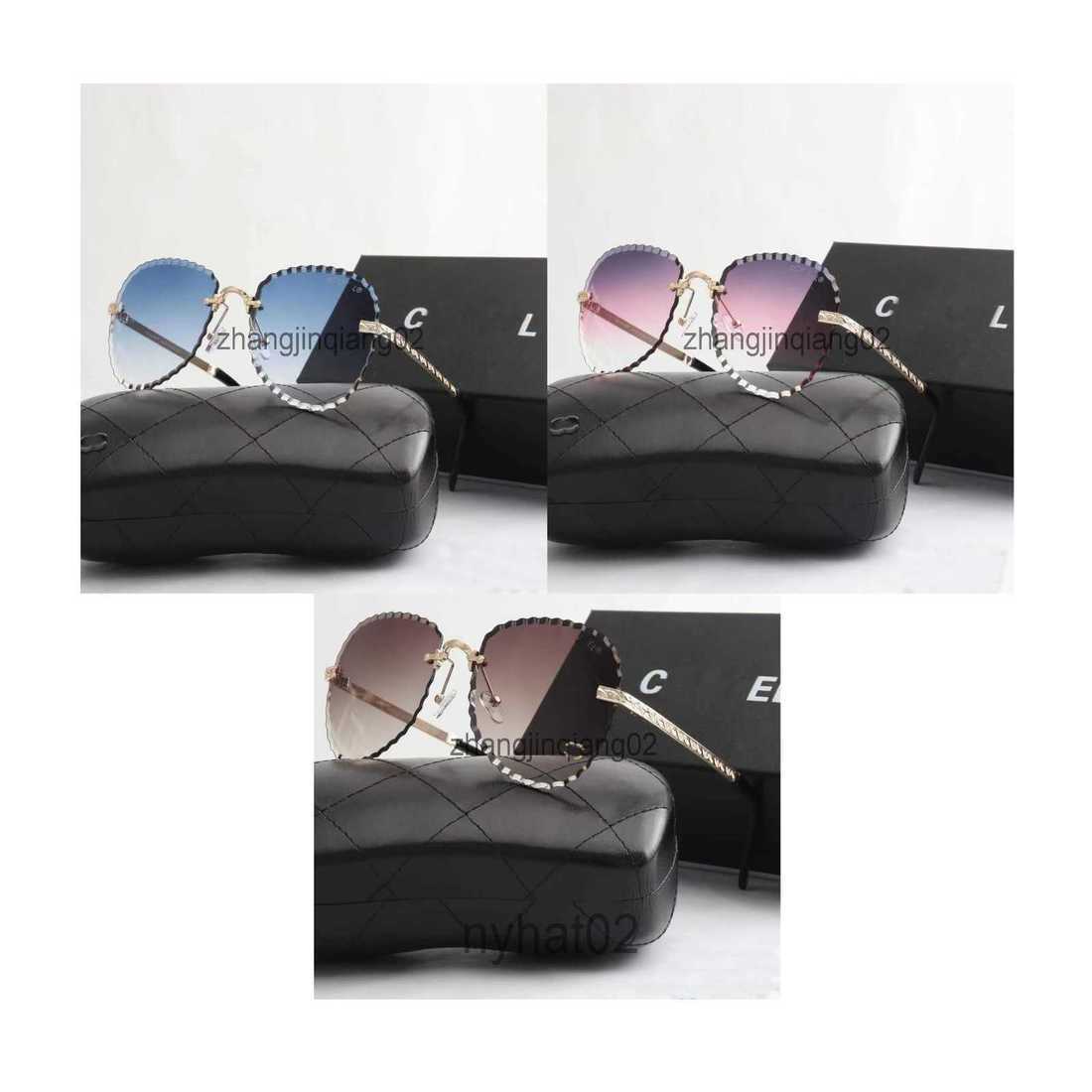 

Designer Channel Sunglasses Cycle Luxurious Fashion Sports Polarize Sunglass Men Women New Vintage Baseball Summer Beach Driving Pink Blue Round Sun Glasses