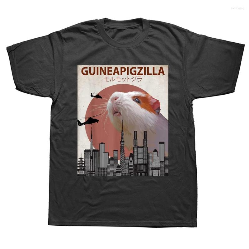 

Men's T Shirts Guineapigzilla Funny Guinea Pig Shirt Graphic Cotton Streetwear Short Sleeve Birthday Gifts Summer Style T-shirt Mens, Black