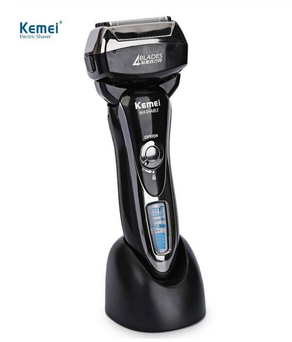 

2020 New Electric Shaver Razor Professional 4 Blade Hign Speed Motor Shaver Maglev Cutting System With LCD Display 100240V Kemei8698602